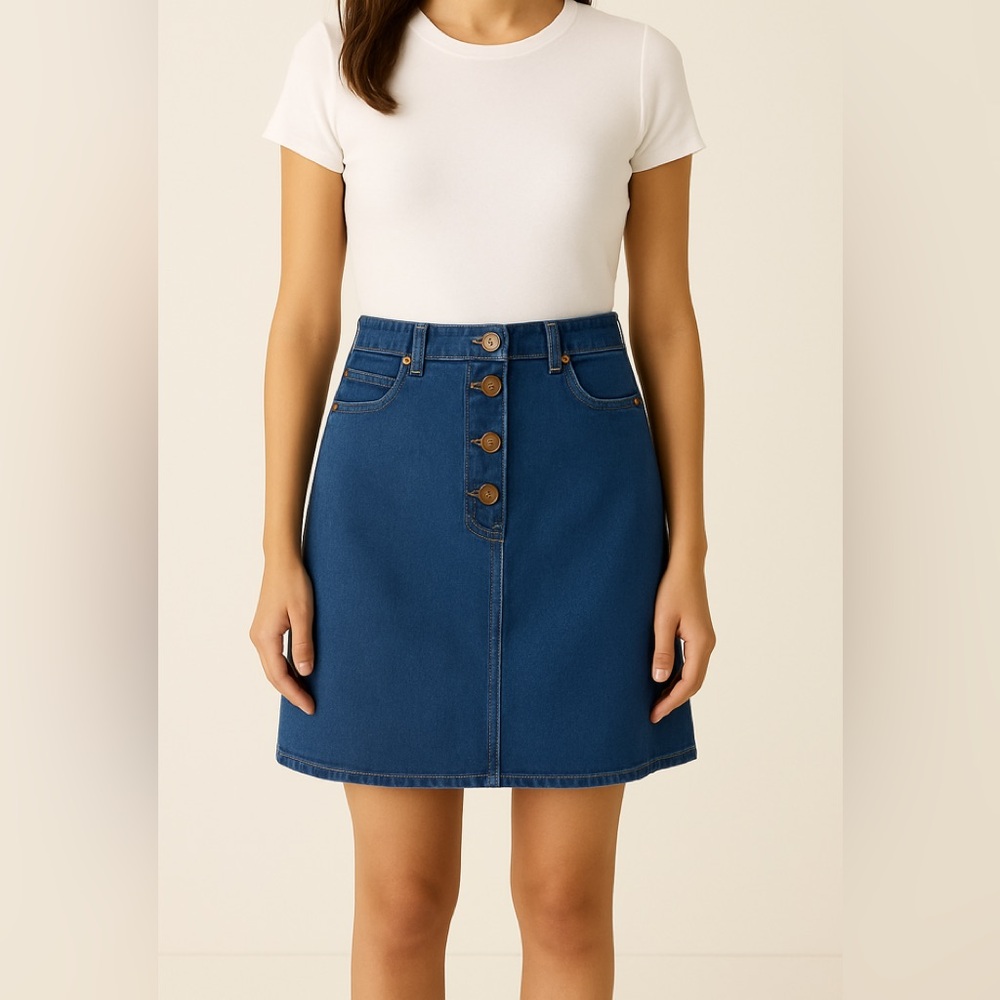J.Crew Denim Button Front Skirt – Size 30